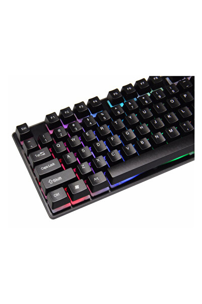 OEM Gaming Keyboard with RGB LED Lighting, Plug & Play USB, Lifespan 15 Million Keystrokes,, Black