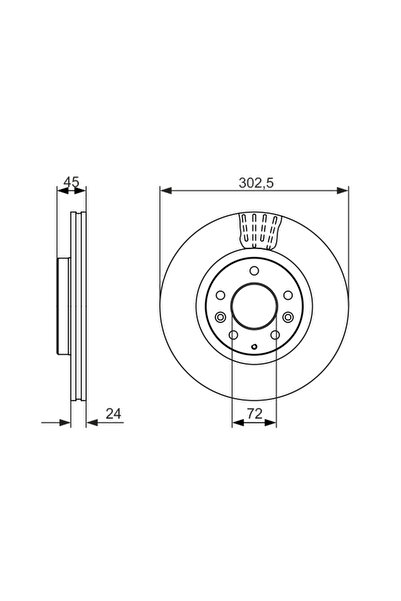 Bosch Спирачен диск за Mazda Rx-8