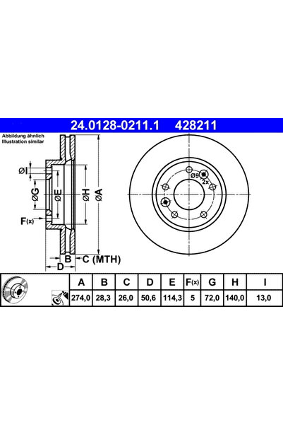 Ate Set Discuri Frana Kia Carnival 2 1999-2007
