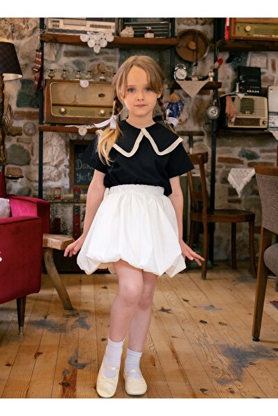 BONBONO KİDS White Balloon Skirt with Bow Detail