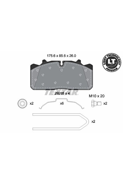 TEXTAR Комплект спирачни накладки дискови спирачки Renault Trucks Midlum