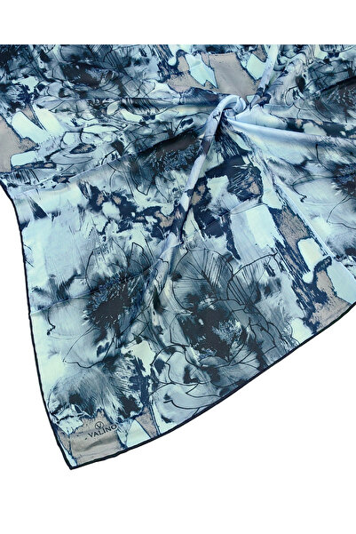 mim eşarp وشاح شيفون منقوش بالزهور من فالينو – 90×90 سم