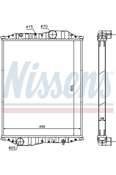 Nissens Radiator Racire Motor Man El/Em/Ng Neoplan Centroliner/Transliner
