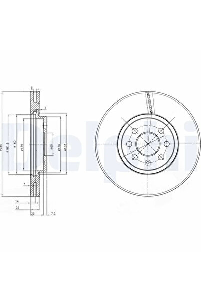 DELPHİ Disc Frana Opel Astra F Classic/Astra G/Astra H Vauxhall Astra Model 5...