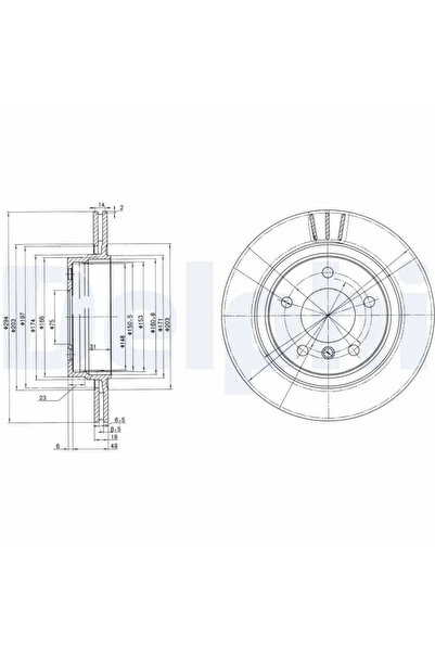 DELPHİ Спирачен диск BMW 3