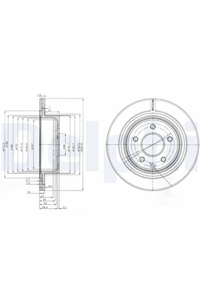 DELPHİ Спирачен диск Infiniti G Sedan Nissan 10-Trail 1/10-Trail 2/Juke