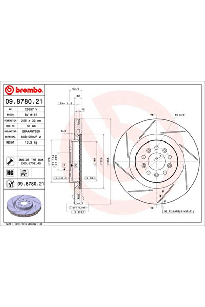 Brembo Disc Frana Aston Martin DB9 Vantage/DB9 Volante/Vantage Vantage