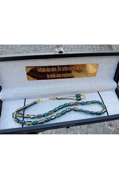 TesbihStory ALTIN WARAK ALTIN TOZU KEHRIBAR TESBIH 925 AYAR GÜMÜŞ İSME ÖZEL İSİMLİ PÜSKÜLLÜ TASARIM