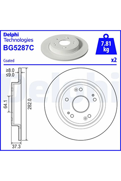 DELPHİ Honda Civic Xi ​​Brake Disc