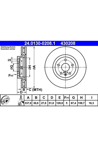 Ate Disc Frana Opel Insignia A Saab 9-5