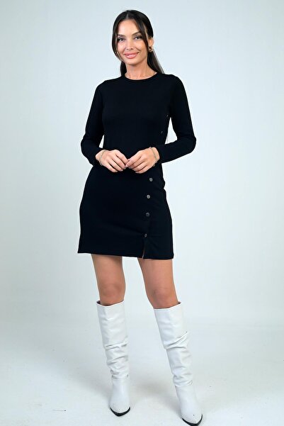 By Saygı Women's Snap Fastener Short Dress