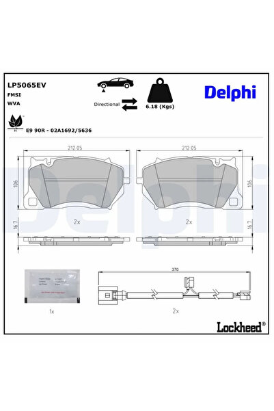 DELPHİ Комплект накладки за дискови спирачки за Porsche Taycan