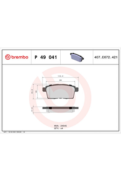 Brembo Set Placute Frana Frana Disc Ford Usa Edge Lincoln Mkx
