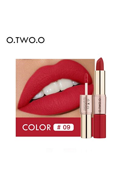 O.TWO.O Cosmetics أحمر شفاه سائل غير لامع 2 في 1 - أحمر شفاه عالي الصبغة يدوم...