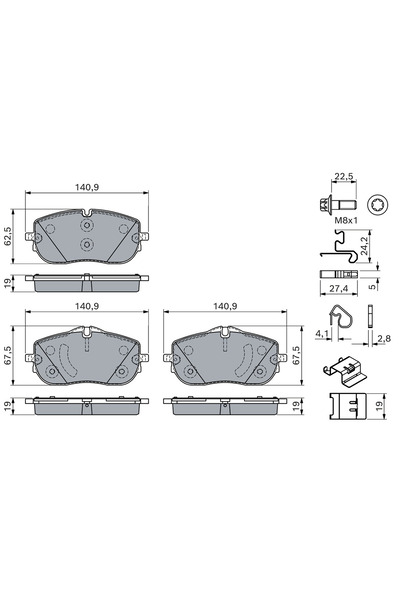 Bosch Set Placute Frana Frana Disc Mercedes-Benz C-Class