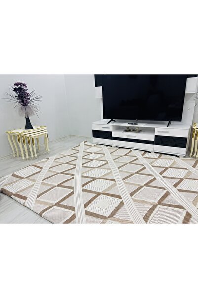 Muensu Tan Cream 6Mt2 Welsoft Embossed Elastic-Free Carpet Cover, Fleece Carp...