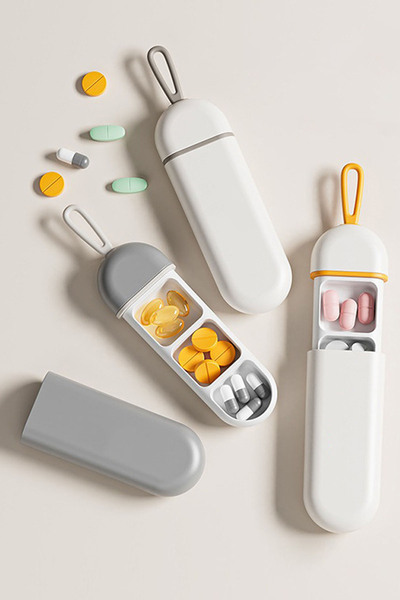 TechnoStation Yeni Nesil Çanta Boy Seyehat Tipi İlaç Saklama Kutusu 3 Bölmeli...