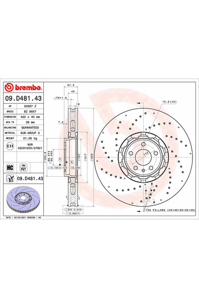 Brembo Disc Frana Audi A6 C8/A7