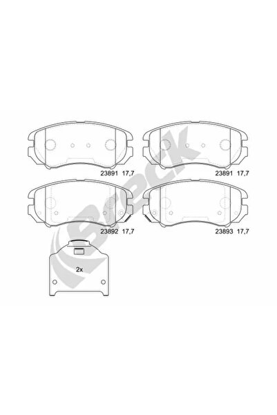 BRECK Комплект накладки за дискови спирачки Hyundai Coupe 2/Elantra 3/Elantra...