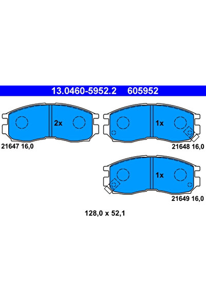 Ate Set Placute Frana Frana Disc Mitsubishi Colt 3/Colt 4/Eclipse 1 Proton Pe...