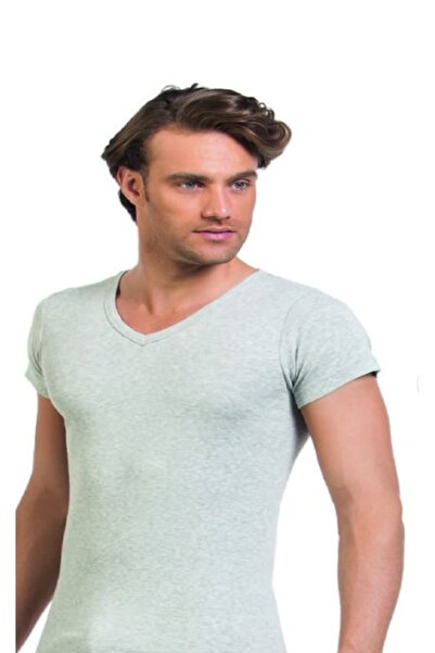 NightLove قميص داخلي رجالي من أوزتاش بياقة على شكل حرف V موديل 1062-A