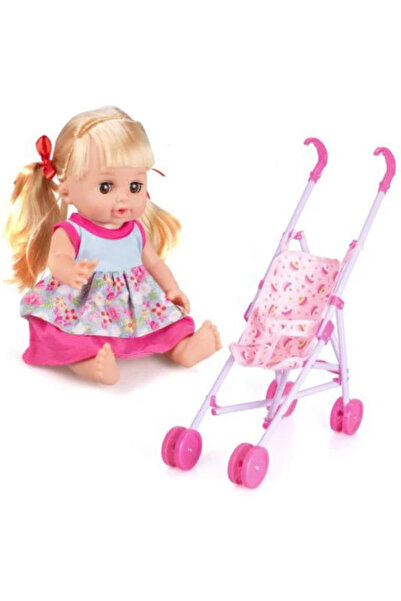 OEM Set papusa cu 12 sunete si carucior plus accesorii pentru fetite cu varsta 36luni++