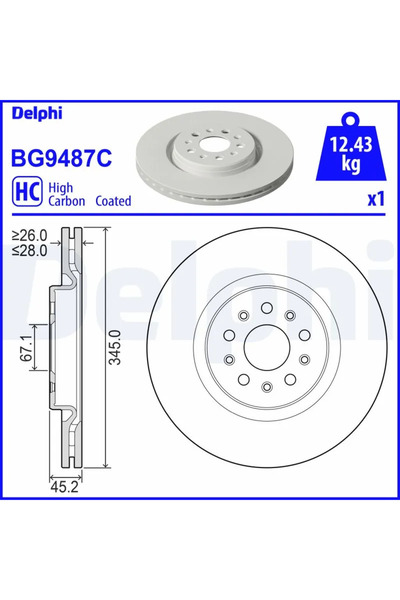 DELPHİ Disc Frana Maserati Ghibli 3/Quattroporte 6
