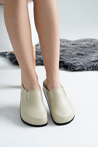 DOGİYE 6361 Cream Colored Sek Sabo Slippers