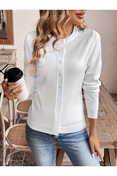 babatr.com Women's Long Sleeve Front Buttoned Knitwear Jacket