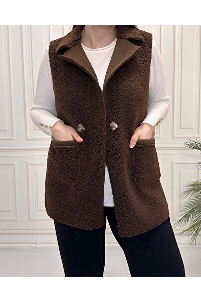 SVMBUTİK içi şardonlu kuzu yelek ithal kumaş pelet