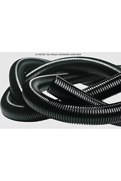 CevHers 26mm Non-Slotted Spiral Hose 10 Meters Cable Hiding Insulation Pipe Flexible Black