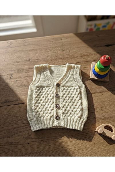 TrendYünEvi El Örgüsü Bebek Yeleği (1-1,5 Yaş)