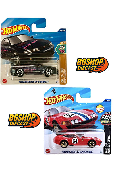 HOT WHEELS Ferrari 365 Gtb4 Competizione -Nissan Skyline GT-R (Lacivert Yeni ...