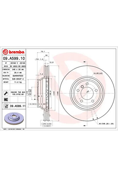 Brembo Спирачен диск BMW 3/X1