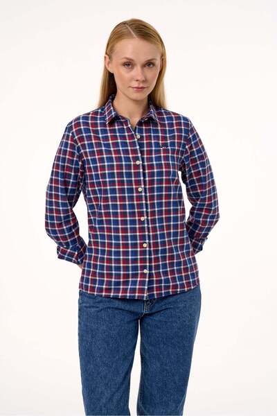 Galvanni Women's Shirt - Aneda Red Multi Checked