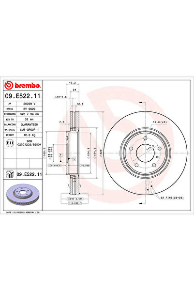 Brembo Disc Frana Infiniti Ex/Fx/G