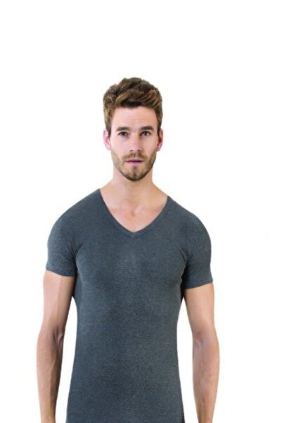 NightLove قميص داخلي رجالي من أوزتاش بياقة على شكل حرف V موديل 1062-A