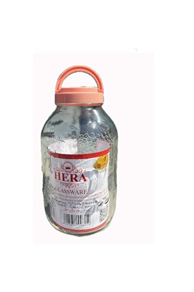 HERA Glass jar with plastic lid and handle Hera, 8 liters, easy to carry, wide opening