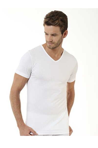 NightLove قميص داخلي رجالي من Öztaş بياقة على شكل V ملون 1008-A