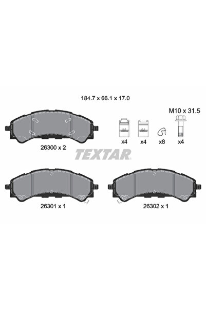 TEXTAR Set Placute Frana Frana Disc Ford Usa Bronco Autoturism De Teren, Desc...