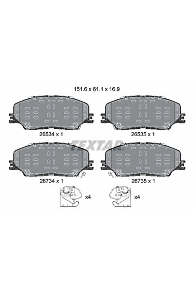 TEXTAR Set Placute Frana Frana Disc Isuzu D-Max 2/D-Max 3/Mu-10 Suv Mazda Bt-...