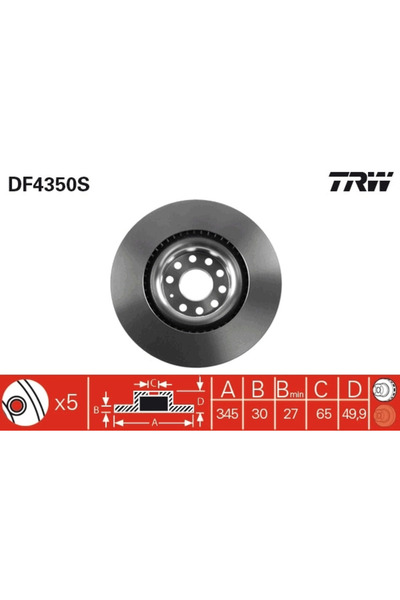 TRW Disc Frana Audi A3 Seat Leon