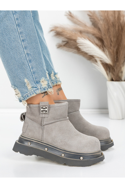 mei Γυναικείες Μπότες από Γνήσιο Δέρμα 58W28 Γκρι | The Shoe