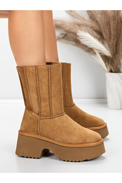 mei Ghete Dama cu Platforma 5W71 Galben | Pantoful