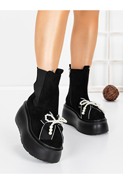 mei Γυναικείες Μπότες Πλατφόρμας 56WL9 Μαύρες
