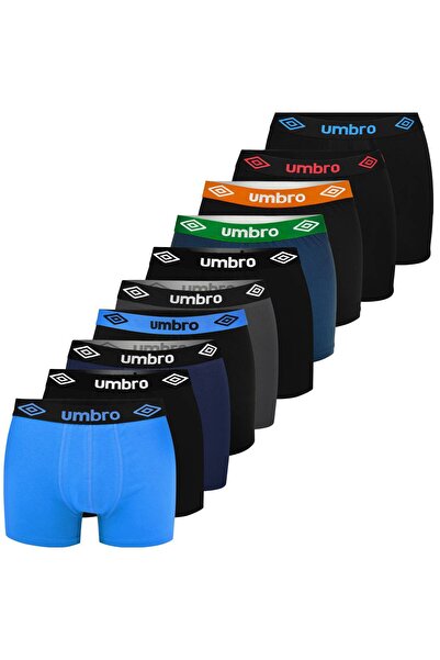 UMBRO Men's Cotton Boxers, Logo, Multicolor, set of 10 pieces.