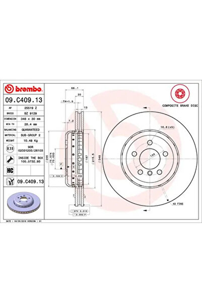 Brembo Disc Frana Bmw 5/6/7 Bmw (Brilliance) 5 Series