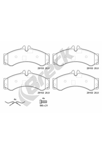 BRECK Комплект спирачни накладки за дискови спирачки Mercedes-Benz Sprinter 2...