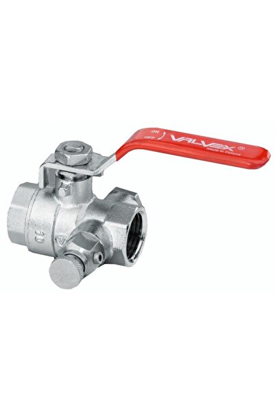 Other Robinet cu bilă nichelat cu dop, robinet de golire și clapetă de sufoca...