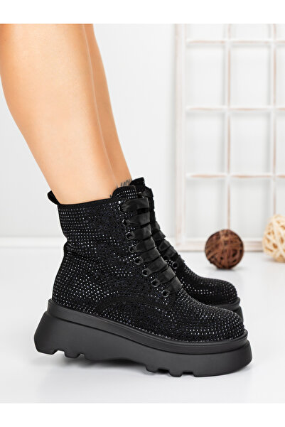 mei Γυναικείες Μπότες Πλατφόρμας 5WL87 Μαύρες